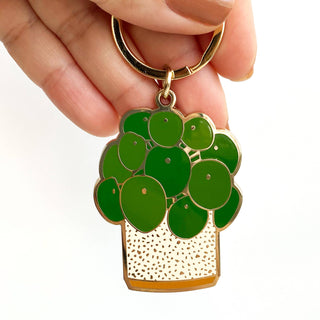 Pilea Plant Keychain