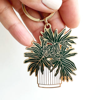 Split-Leaf Philodendron Plant Keychain