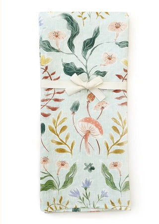 Woodland Forager Linen Tea Towel by Vashon Artist Jill Labieniec