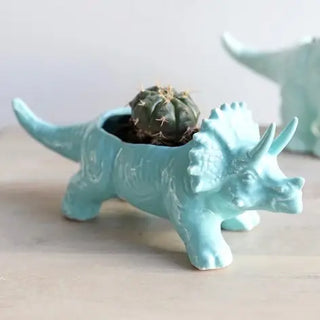 White Stegosaurus Planter