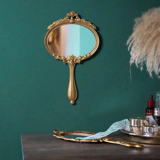 French Alloy Wall Mirror With Hand-Held