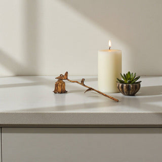 Theira Cast Iron Flower Candle Snuffer GOLD