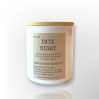 Date Night Soy Candle | White Jar | 8 oz. Farm Kitchen Candle Co.
