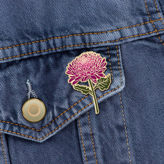 Chrysanthemum Flower Enamel Pin | November BirthMonth Flower