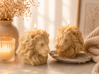Large Lion Head Candle Soy Wax & Cotton Wick