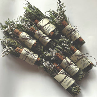 CEDAR SMOKE CLEANSING STICK + Rosemary, Thyme + Cinnamon