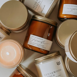 Citrus Basil Jar Soy Candle | fresh herbs lemon kitchen