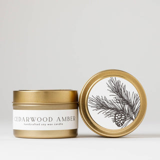 Cedarwood Amber Tin Soy Candle | Nectar Republic