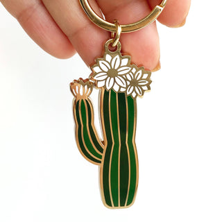 Olivia Blooming Cactus Keychain | Summer Gift + Garden Gift