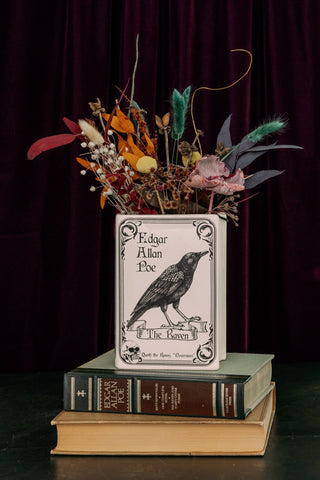 Large Book Vase, The Raven - White Ceramic