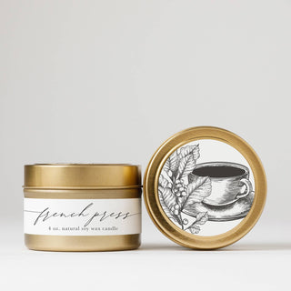 French Press : Tin Soy Candle  Nectar Republic
