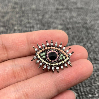 Sparkling CZ Evil Eye Vintage Brooch