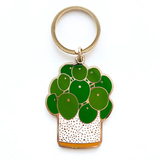 Pilea Plant Keychain 
