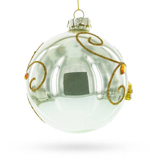 Exquisite Jeweled Flowers Adorning- Glass Ornament