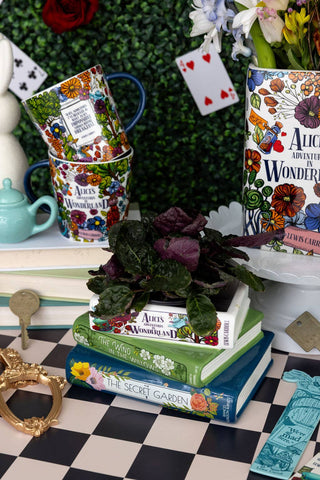 Stacked Books Planter, Alice/Wind in the Willows/The Secret Garden