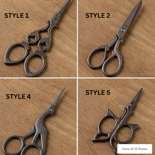 Vintage Style Embroidery Scissors with Random Brocade Sheath