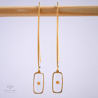Tiny Rectangle Threaders SEED & SOIL BOTANICAL JEWELRY