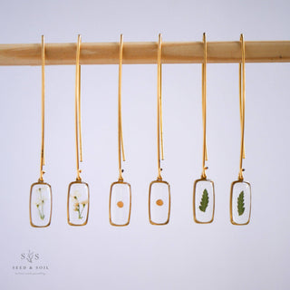 Tiny Rectangle Threaders SEED & SOIL BOTANICAL JEWELRY