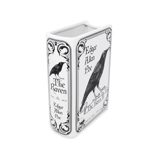 Large Book Vase, The Raven - White Ceramic