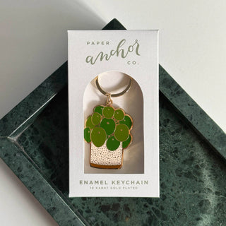 Pilea Plant Keychain 