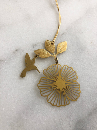 Hibiscus Hummingbird Ornament