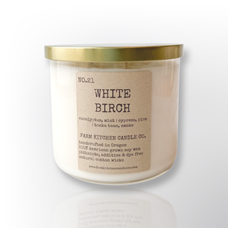 White Birch Soy Candle | Triple Wick Tumbler | XL- 17 oz. FARM KITCHEN CANDLE