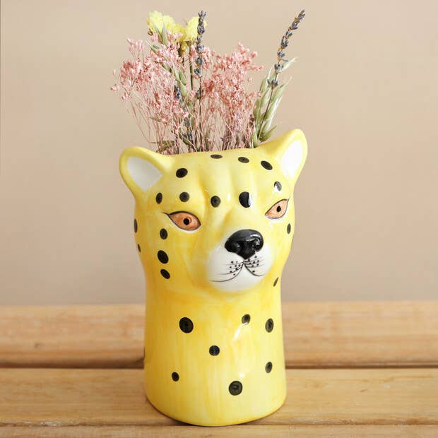 leopard head plant pot Ceramic Leopard Head Vase Lisa Angel Homeware Collection Animal Bust Maximalism