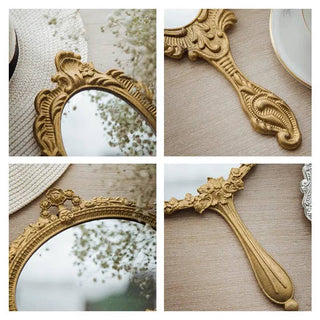 French Alloy Wall Mirror With Hand-Held