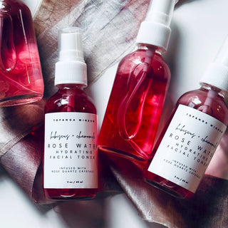 Rose Water Facial Toner with Hibiscus + Chamomile TOPANGA WINDOW