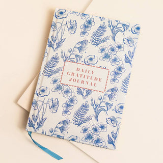 Blue Wildflower Print Daily Gratitude Journal