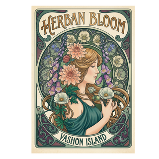 Art Nouveau Herban Bloom Sticker