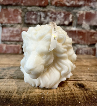 A Pleasant Thought Lion Pillar Candle | Soy & Beeswax