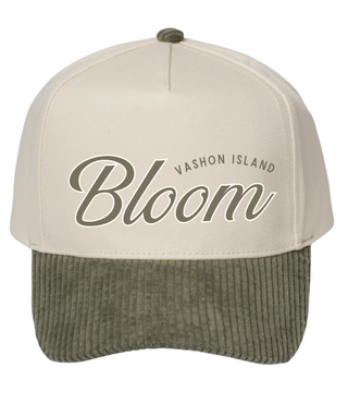 Corduroy Brim BLOOM Baseball Hat | Olive