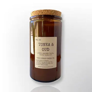 Farm Kitchen Candle Co. | Tall Amber Apothecary 14.5oz.