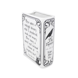 Large Book Vase, The Raven - White Ceramic