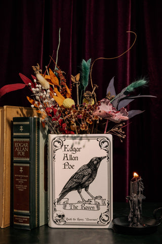 Large Book Vase, The Raven - White Ceramic