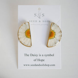 Tiny Rectangle Huggie Hoops Seed & Soil Botanical Jewelry