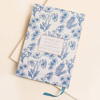 Blue Wildflower Print Daily Gratitude Journal