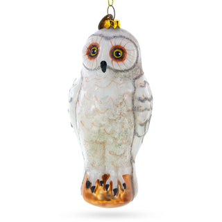 Enchanting White Owl  Glass Ornament