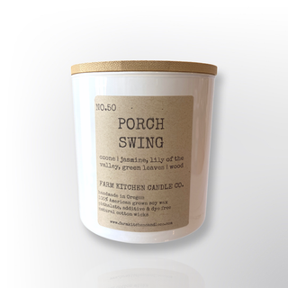 Porch Swing Soy Candle | White Tumbler | 8 oz. Farm Kitchen Candle Co.