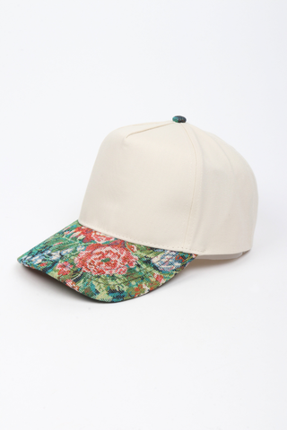 Floral Print Brocade  Baseball Hat