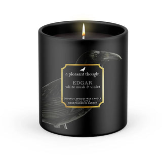 EDGAR | WHITE MUSK & VIOLET | RAVEN CANDLE: Cotton Wick A Pleasant Thought
