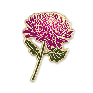 Chrysanthemum Flower Enamel Pin | November BirthMonth Flower