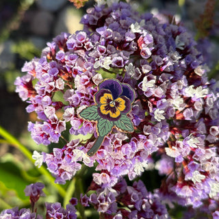 Pansy Flower Enamel Pin – Purple Floral Lapel Pin