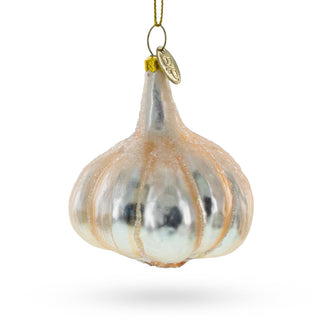 Gleaming Garlic Bulb Glass Ornament
