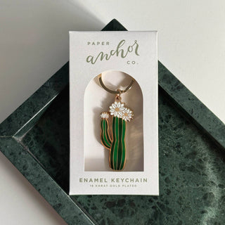 Olivia Blooming Cactus Keychain | Summer Gift + Garden Gift