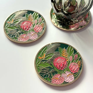 Tropical Floral Luxe Coaster |