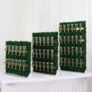 Boxwood Greenery Champagne Stands